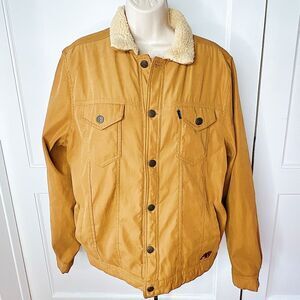 Aeropostale Sherpa Trucker Jacket in Camel Medium